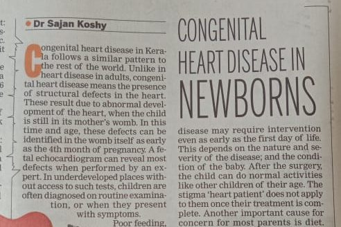 What is Congenital heart disease that is prevailing in Kerala?